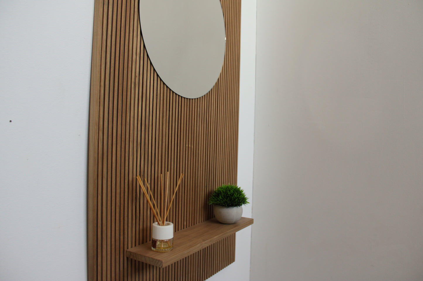 Mueble recibidor con espejo y estante, Ref.2300, Medidas 70*16*120h
