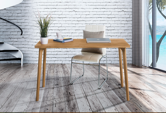 Mesa escritorio liso en madera maciza de pino, Ref. 1600/1610/1620/1630, varias medidas.