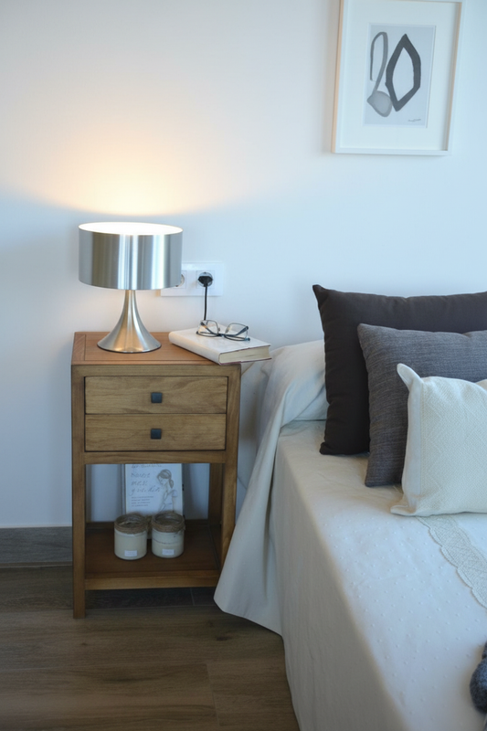 Mesita noche 2 cajones Domo.