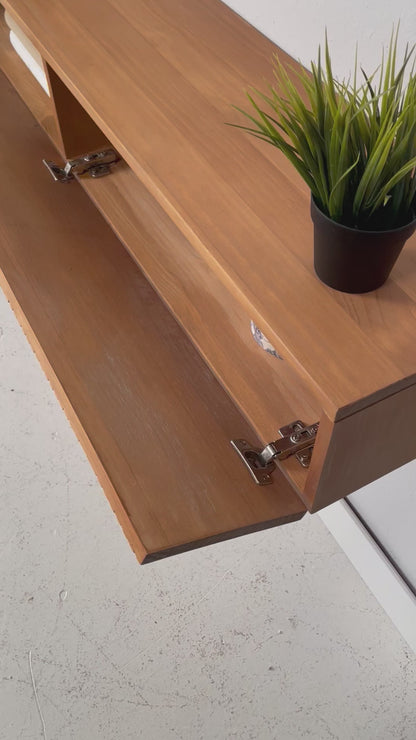 Mueble de televisión Flotante, con puerta rayada abatible, Ref.1100-1110, varias medidas